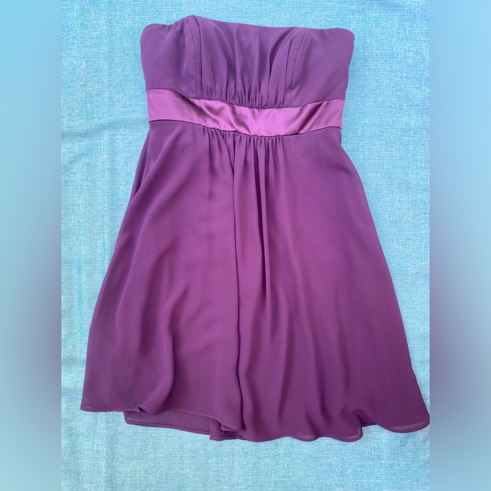 DESSY COLLECTION Women’s Formal Strapless Plum Purple Mini Dress Size 8